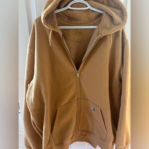 Carhartt Mens mustard yellow front zip hoodie.